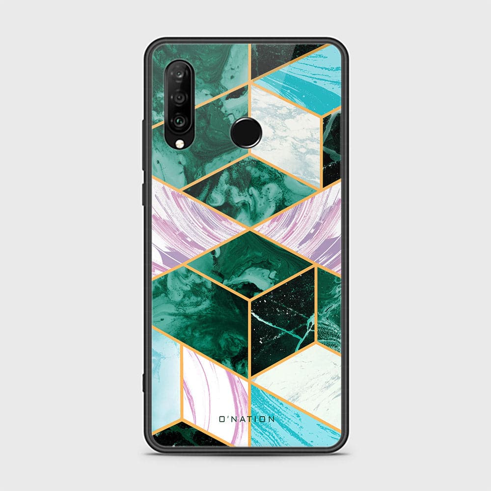 Huawei P30 lite Cover - O'Nation Shades of Marble Series - HQ Ultra Shine Premium Infinity Glass Soft Silicon Borders Case