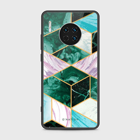 Huawei Mate 30 Cover - O'Nation Shades of Marble Series - HQ Ultra Shine Premium Infinity Glass Soft Silicon Borders Case