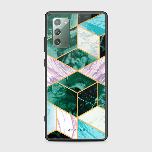 Samsung Galaxy Note 20 Cover - O'Nation Shades of Marble Series - HQ Ultra Shine Premium Infinity Glass Soft Silicon Borders Case