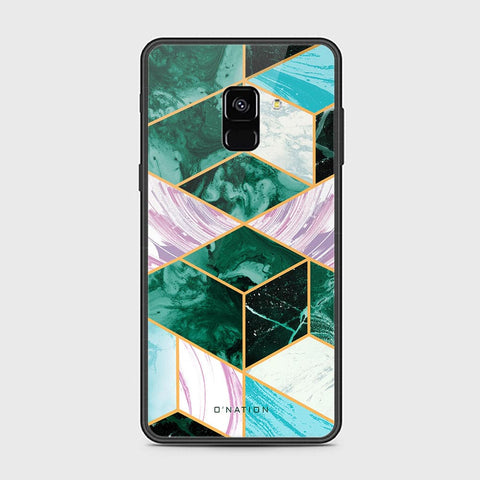 Samsung Galaxy A8 2018 Cover - O'Nation Shades of Marble Series - HQ Ultra Shine Premium Infinity Glass Soft Silicon Borders Case