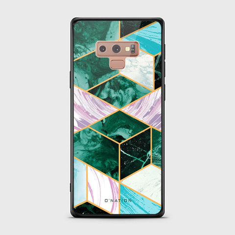 Samsung Galaxy Note 9 Cover - O'Nation Shades of Marble Series - HQ Ultra Shine Premium Infinity Glass Soft Silicon Borders Case