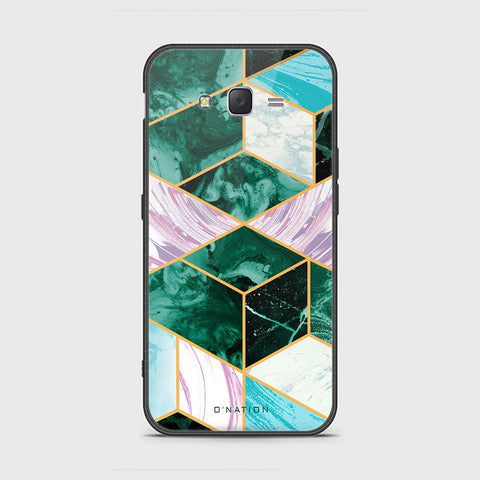 Samsung Galaxy J7 2015 Cover - O'Nation Shades of Marble Series - HQ Ultra Shine Premium Infinity Glass Soft Silicon Borders Case