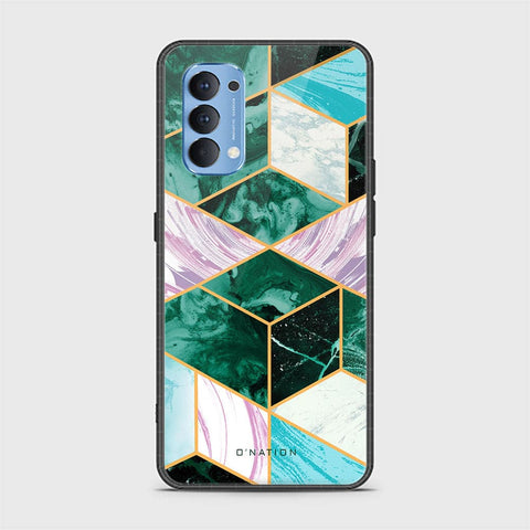 Oppo Reno 4 Cover - O'Nation Shades of Marble Series - HQ Ultra Shine Premium Infinity Glass Soft Silicon Borders Case