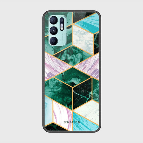 Oppo Reno 6 Cover - O'Nation Shades of Marble Series - HQ Ultra Shine Premium Infinity Glass Soft Silicon Borders Case