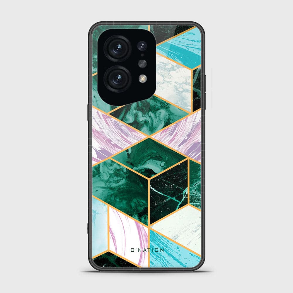 Oppo Find X5 Cover - O'Nation Shades of Marble Series - HQ Ultra Shine Premium Infinity Glass Soft Silicon Borders Case