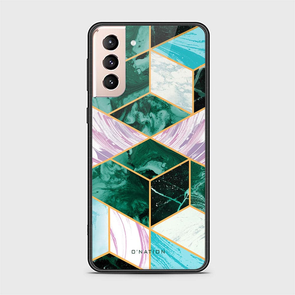 Samsung Galaxy S21 FE 5G Cover - O'Nation Shades of Marble Series - HQ Ultra Shine Premium Infinity Glass Soft Silicon Borders Case