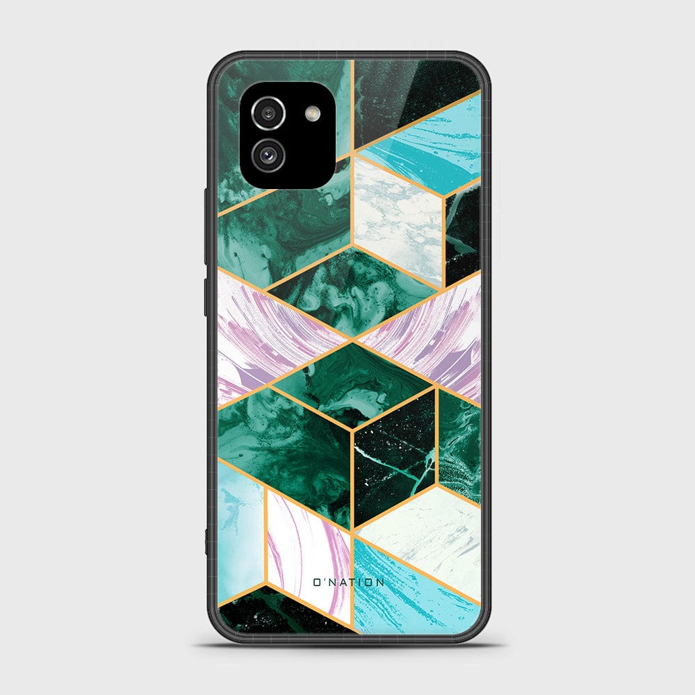 Samsung Galaxy A03 Cover - O'Nation Shades of Marble Series - HQ Ultra Shine Premium Infinity Glass Soft Silicon Borders Case