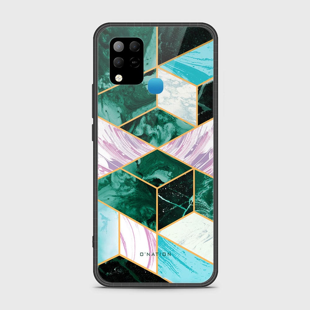 Infinix Hot 10s Cover - O'Nation Shades of Marble Series - HQ Ultra Shine Premium Infinity Glass Soft Silicon Borders Case