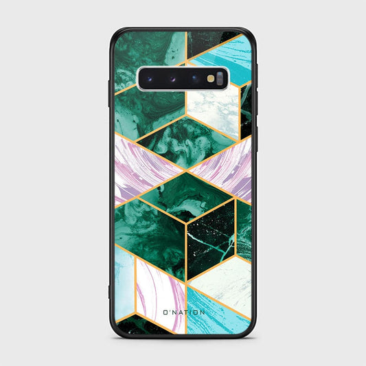 Samsung Galaxy S10 Cover - O'Nation Shades of Marble Series - HQ Ultra Shine Premium Infinity Glass Soft Silicon Borders Case (Fast Delivery)