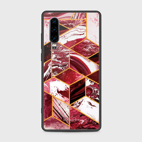 Huawei P30 Cover - O'Nation Shades of Marble Series - HQ Ultra Shine Premium Infinity Glass Soft Silicon Borders Case