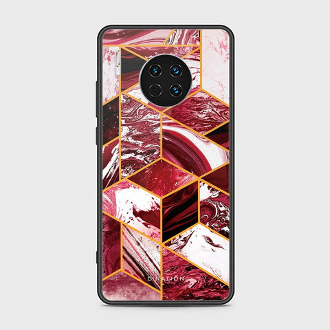 Huawei Mate 30 Cover - O'Nation Shades of Marble Series - HQ Ultra Shine Premium Infinity Glass Soft Silicon Borders Case