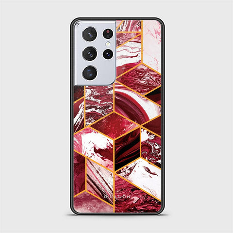 Samsung Galaxy S21 Ultra 5G Cover - O'Nation Shades of Marble Series - HQ Ultra Shine Premium Infinity Glass Soft Silicon Borders Case