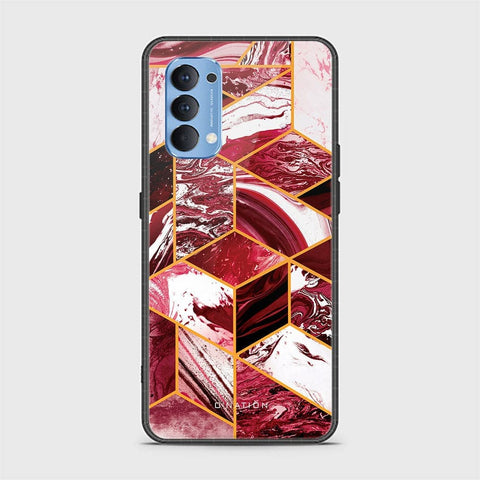 Oppo Reno 4 Cover - O'Nation Shades of Marble Series - HQ Ultra Shine Premium Infinity Glass Soft Silicon Borders Case