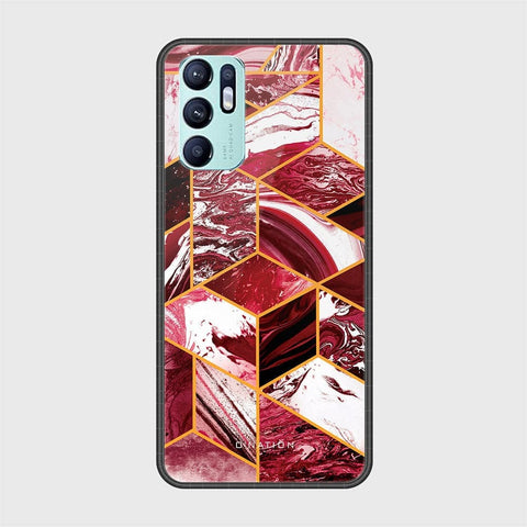 Oppo Reno 6 Cover - O'Nation Shades of Marble Series - HQ Ultra Shine Premium Infinity Glass Soft Silicon Borders Case