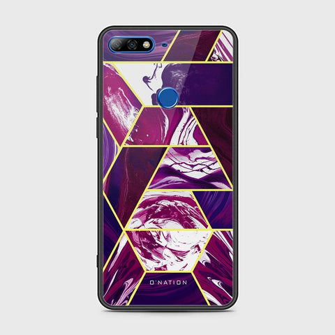 Huawei Y7 Prime 2018 Cover - O'Nation Shades of Marble Series - HQ Ultra Shine Premium Infinity Glass Soft Silicon Borders Case