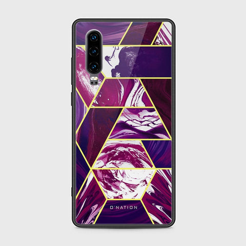 Huawei P30 Cover - O'Nation Shades of Marble Series - HQ Ultra Shine Premium Infinity Glass Soft Silicon Borders Case