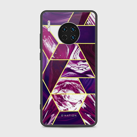 Huawei Mate 30 Cover - O'Nation Shades of Marble Series - HQ Ultra Shine Premium Infinity Glass Soft Silicon Borders Case