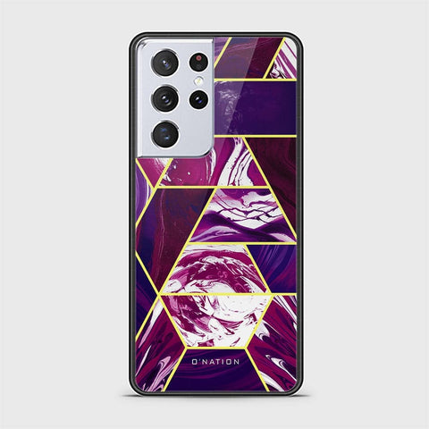 Samsung Galaxy S21 Ultra 5G Cover - O'Nation Shades of Marble Series - HQ Ultra Shine Premium Infinity Glass Soft Silicon Borders Case