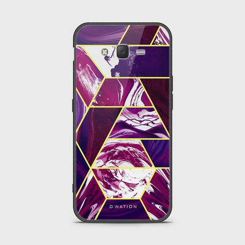 Samsung Galaxy J7 2015 Cover - O'Nation Shades of Marble Series - HQ Ultra Shine Premium Infinity Glass Soft Silicon Borders Case