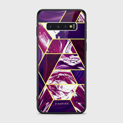 Samsung Galaxy S10 Cover - O'Nation Shades of Marble Series - HQ Ultra Shine Premium Infinity Glass Soft Silicon Borders Case