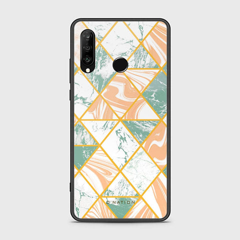 Huawei P30 lite Cover - O'Nation Shades of Marble Series - HQ Ultra Shine Premium Infinity Glass Soft Silicon Borders Case