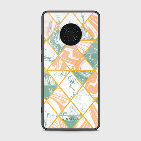 Huawei Mate 30 Cover - O'Nation Shades of Marble Series - HQ Ultra Shine Premium Infinity Glass Soft Silicon Borders Case