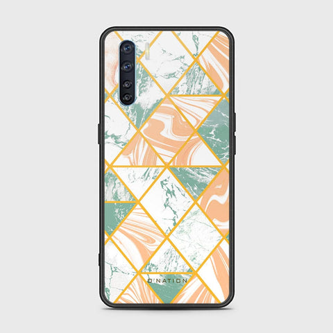 Oppo A91 Cover - O'Nation Shades of Marble Series - HQ Ultra Shine Premium Infinity Glass Soft Silicon Borders Case