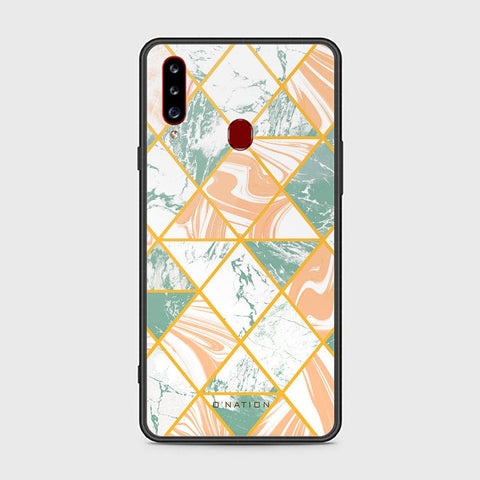 Samsung Galaxy A20s Cover - O'Nation Shades of Marble Series - HQ Ultra Shine Premium Infinity Glass Soft Silicon Borders Case