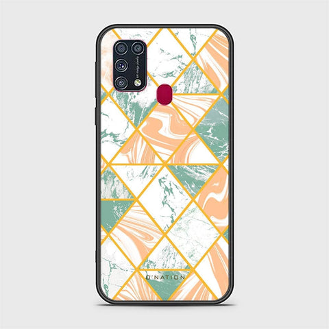 Samsung Galaxy M31 Cover - O'Nation Shades of Marble Series - HQ Ultra Shine Premium Infinity Glass Soft Silicon Borders Case