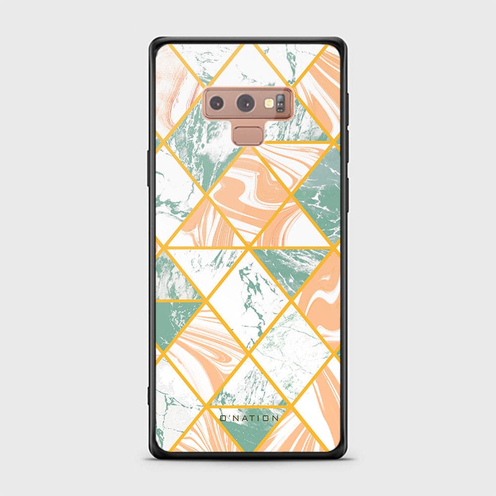 Samsung Galaxy Note 9 Cover - O'Nation Shades of Marble Series - HQ Ultra Shine Premium Infinity Glass Soft Silicon Borders Case
