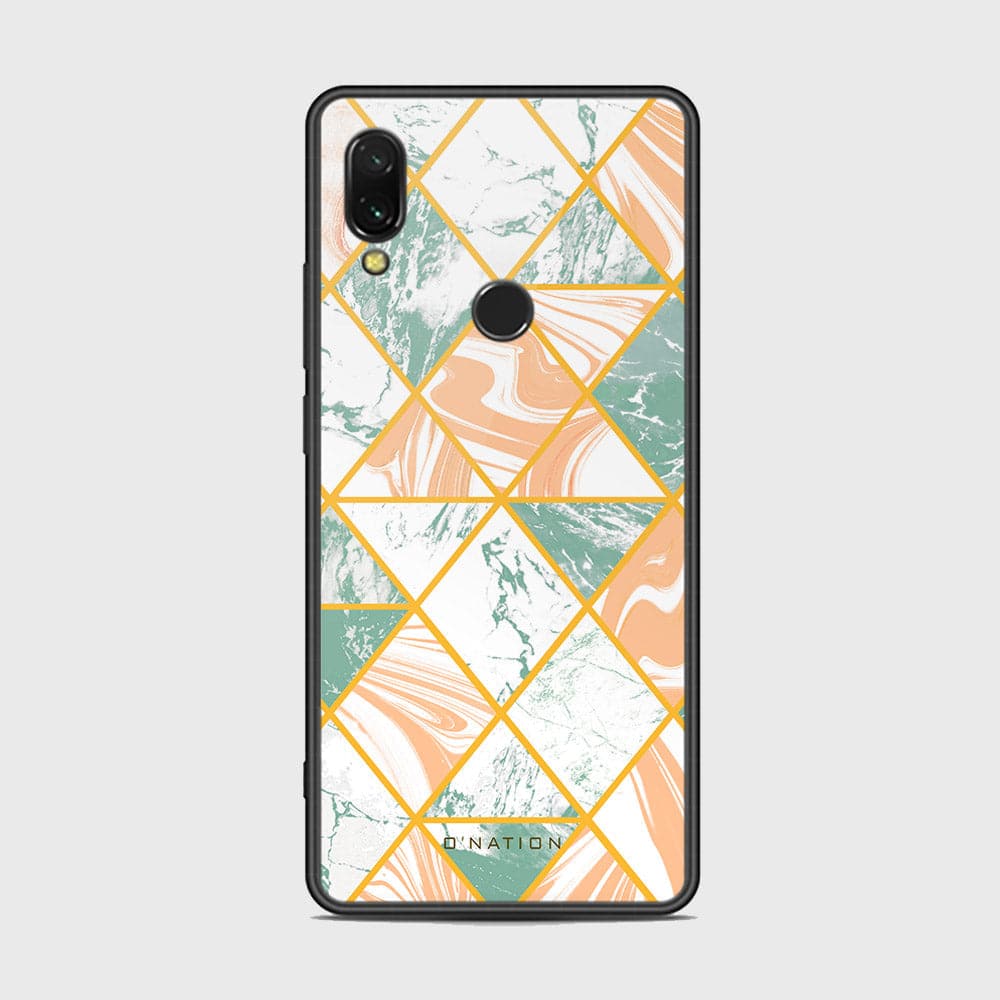 Xiaomi Redmi 7 Cover - O'Nation Shades of Marble Series - HQ Ultra Shine Premium Infinity Glass Soft Silicon Borders Case