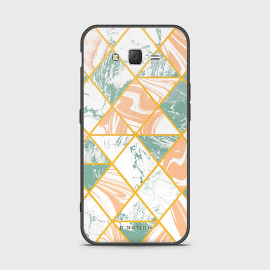 Samsung Galaxy J7 2015 Cover - O'Nation Shades of Marble Series - HQ Ultra Shine Premium Infinity Glass Soft Silicon Borders Case