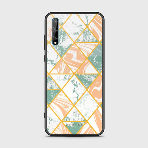 Huawei Y8p Cover - O'Nation Shades of Marble Series - HQ Ultra Shine Premium Infinity Glass Soft Silicon Borders Case