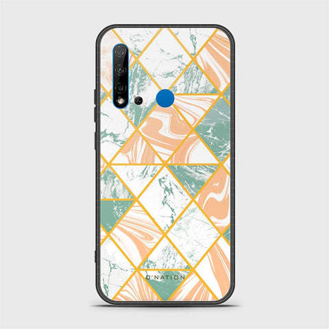 Huawi P20 Lite 2019 Cover - O'Nation Shades of Marble Series - HQ Ultra Shine Premium Infinity Glass Soft Silicon Borders Case