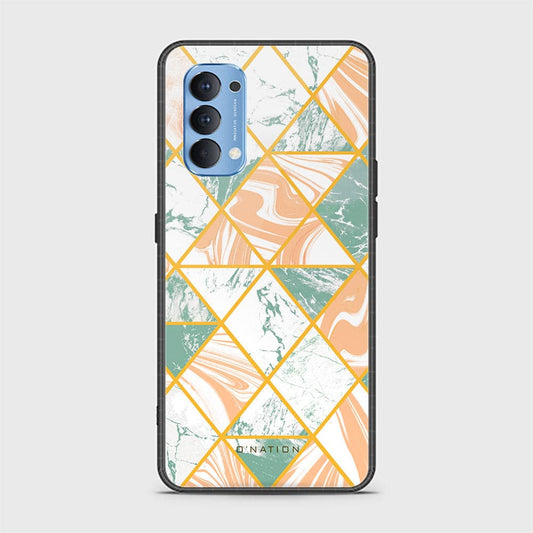Oppo Reno 4 Cover - O'Nation Shades of Marble Series - HQ Ultra Shine Premium Infinity Glass Soft Silicon Borders Case