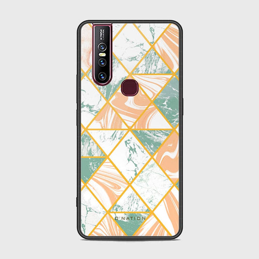 Vivo V15 Cover - O'Nation Shades of Marble Series - HQ Ultra Shine Premium Infinity Glass Soft Silicon Borders Case