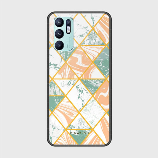 Oppo Reno 6 Cover - O'Nation Shades of Marble Series - HQ Ultra Shine Premium Infinity Glass Soft Silicon Borders Case