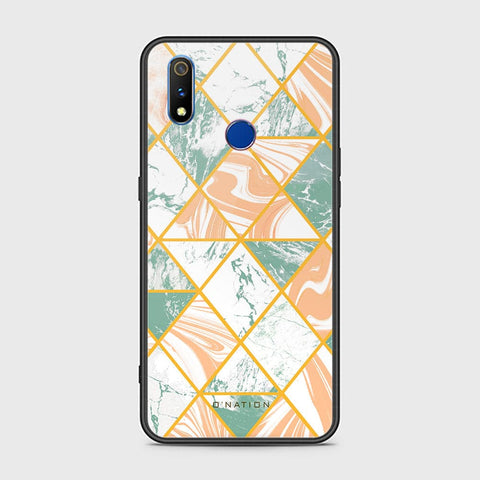 Realme 3 Cover - O'Nation Shades of Marble Series - HQ Ultra Shine Premium Infinity Glass Soft Silicon Borders Case