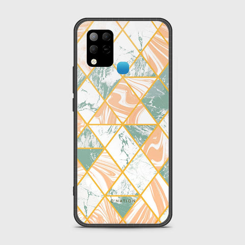 Infinix Hot 10s Cover - O'Nation Shades of Marble Series - HQ Ultra Shine Premium Infinity Glass Soft Silicon Borders Case