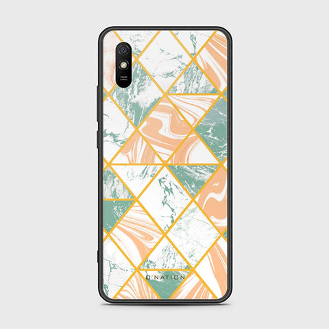 Xiaomi Redmi 9A Cover - O'Nation Shades of Marble Series - HQ Ultra Shine Premium Infinity Glass Soft Silicon Borders Case