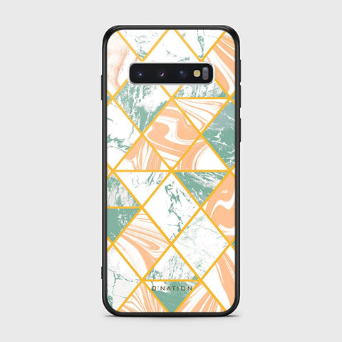 Samsung Galaxy S10 Cover - O'Nation Shades of Marble Series - HQ Ultra Shine Premium Infinity Glass Soft Silicon Borders Case