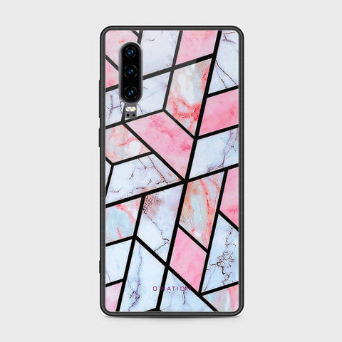 Huawei P30 Cover - O'Nation Shades of Marble Series - HQ Ultra Shine Premium Infinity Glass Soft Silicon Borders Case