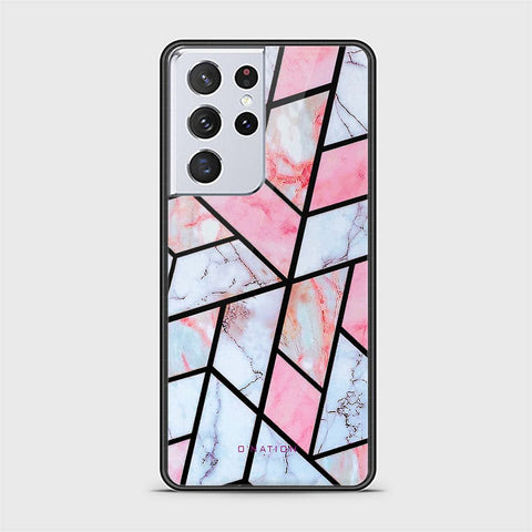 Samsung Galaxy S21 Ultra 5G Cover - O'Nation Shades of Marble Series - HQ Ultra Shine Premium Infinity Glass Soft Silicon Borders Case