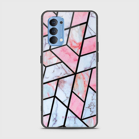 Oppo Reno 4 Cover - O'Nation Shades of Marble Series - HQ Ultra Shine Premium Infinity Glass Soft Silicon Borders Case