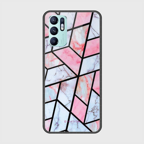 Oppo Reno 6 Cover - O'Nation Shades of Marble Series - HQ Ultra Shine Premium Infinity Glass Soft Silicon Borders Case