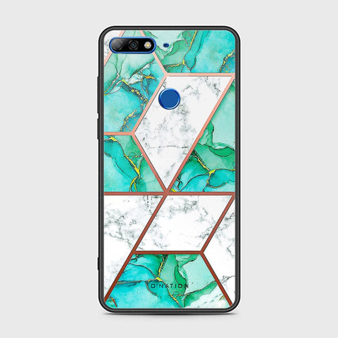 Huawei Y7 Prime 2018 Cover - O'Nation Shades of Marble Series - HQ Ultra Shine Premium Infinity Glass Soft Silicon Borders Case