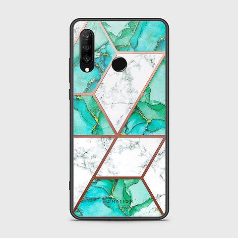 Huawei P30 lite Cover - O'Nation Shades of Marble Series - HQ Ultra Shine Premium Infinity Glass Soft Silicon Borders Case