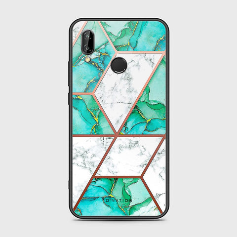 Huawei P20 Lite Cover - O'Nation Shades of Marble Series - HQ Ultra Shine Premium Infinity Glass Soft Silicon Borders Case