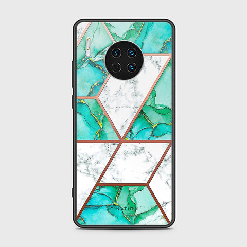 Huawei Mate 30 Cover - O'Nation Shades of Marble Series - HQ Ultra Shine Premium Infinity Glass Soft Silicon Borders Case