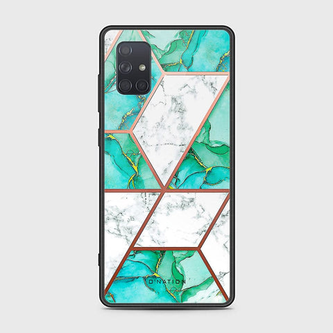 Samsung Galaxy A71 Cover - O'Nation Shades of Marble Series - HQ Ultra Shine Premium Infinity Glass Soft Silicon Borders Case